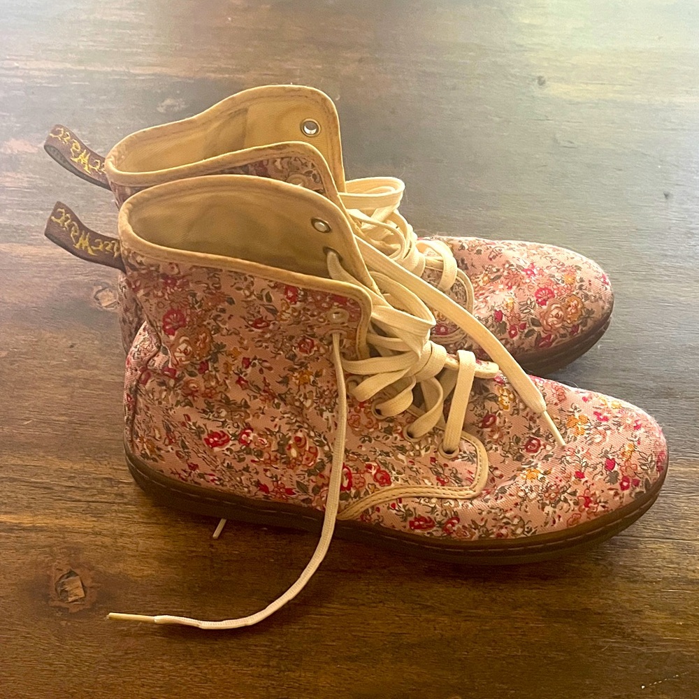Floral Canvas Doc Martens - Size 8